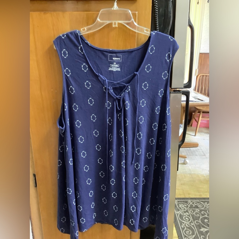 1 NWTs Sonoma 3X Blue Tank Top And 1 NWOTS Beige Tan 3X Croft Barrow Tank top